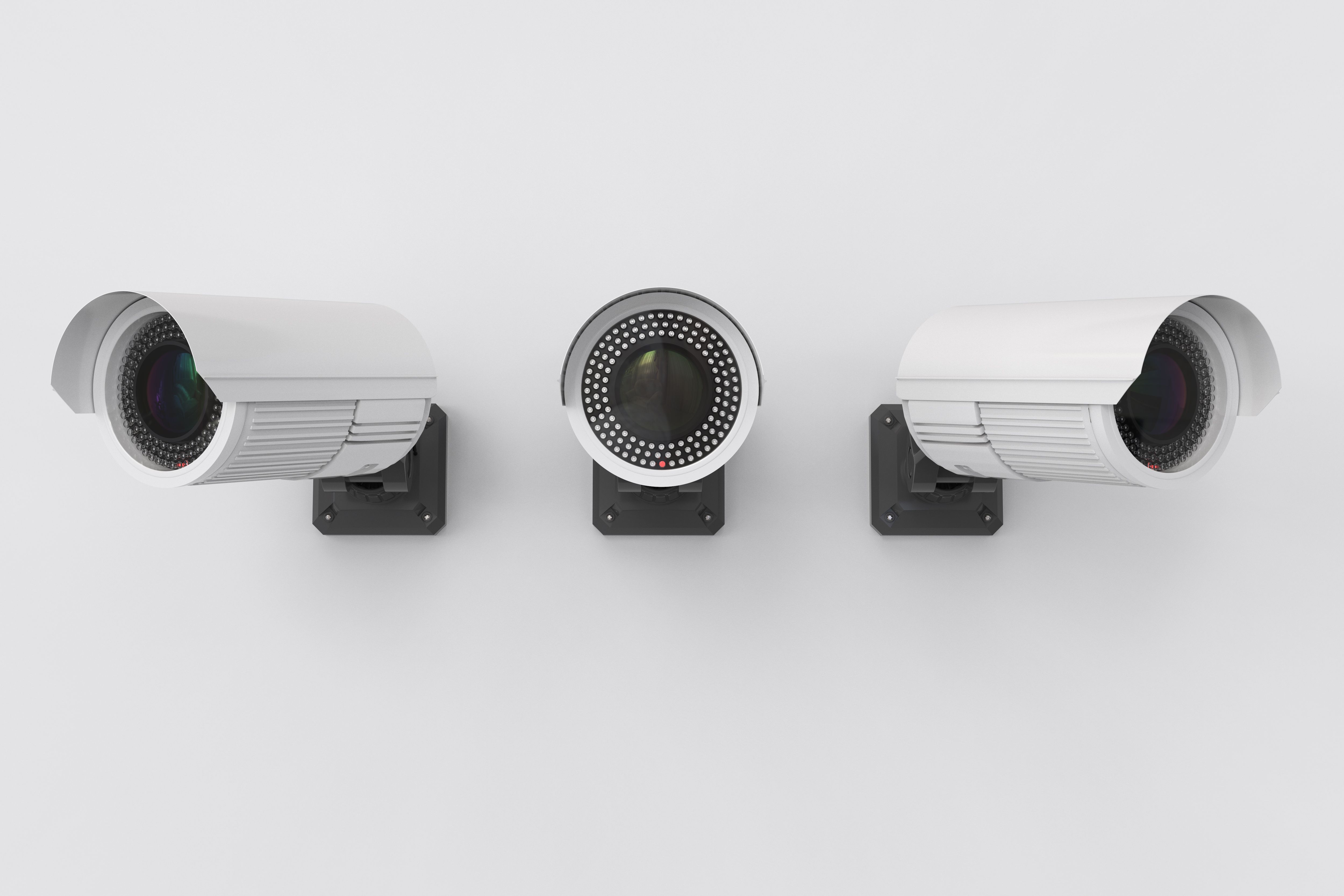 CCTV cameras on a wall.