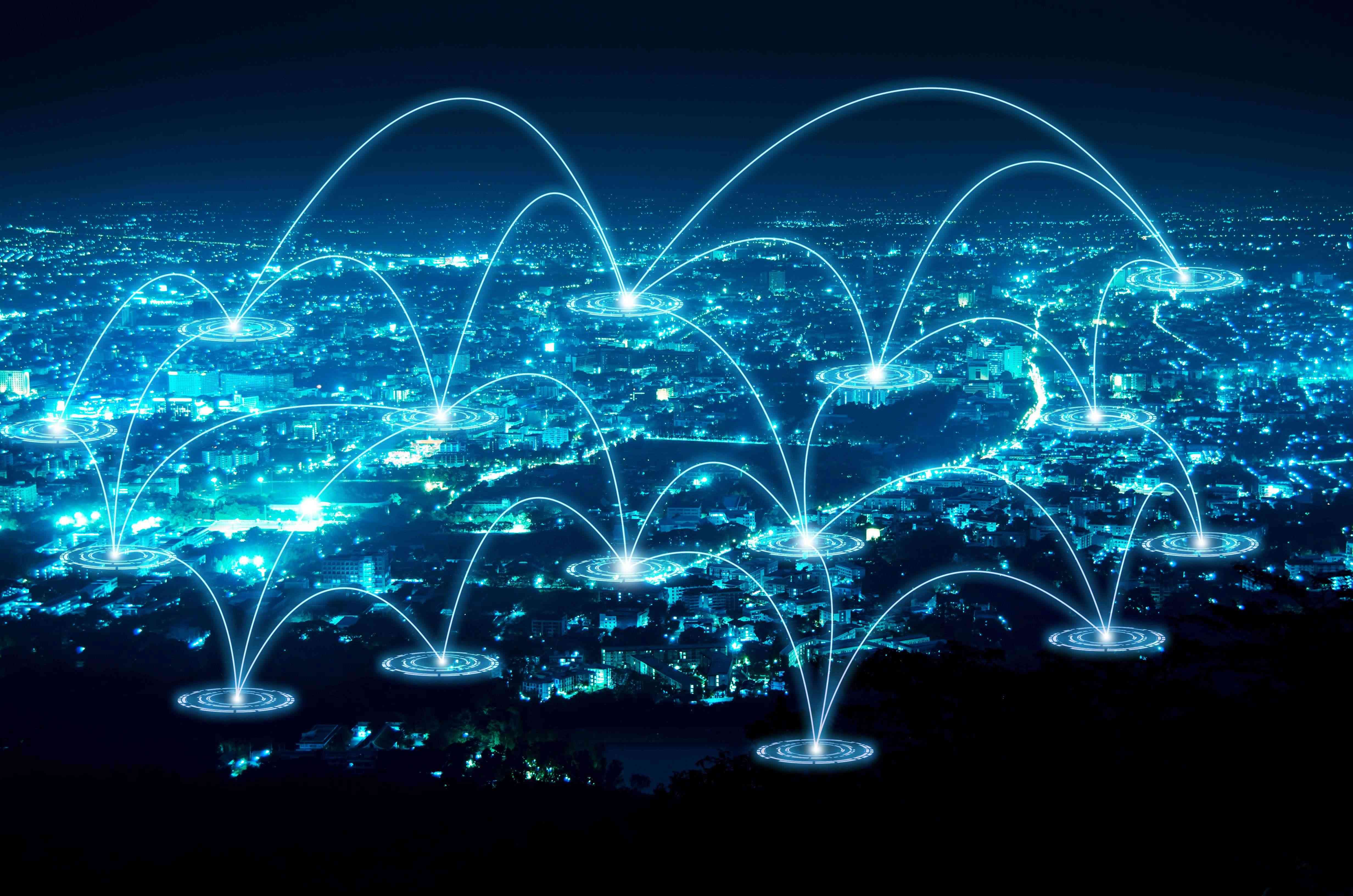 IT connections within a city.